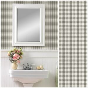 Wallpaper Grey Gingham Check Plaid